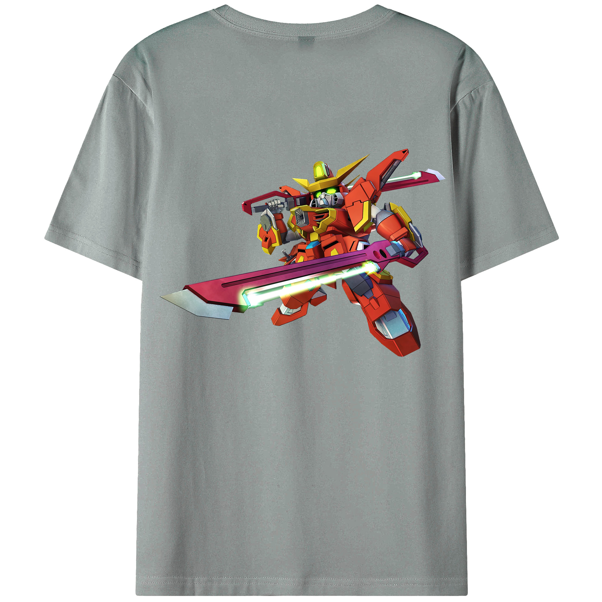 （画像用） 機動戦士ガンダム Mobile Suit Gundam 綿100％ メンズ半袖Tシャツ（バックプリント） 通気性